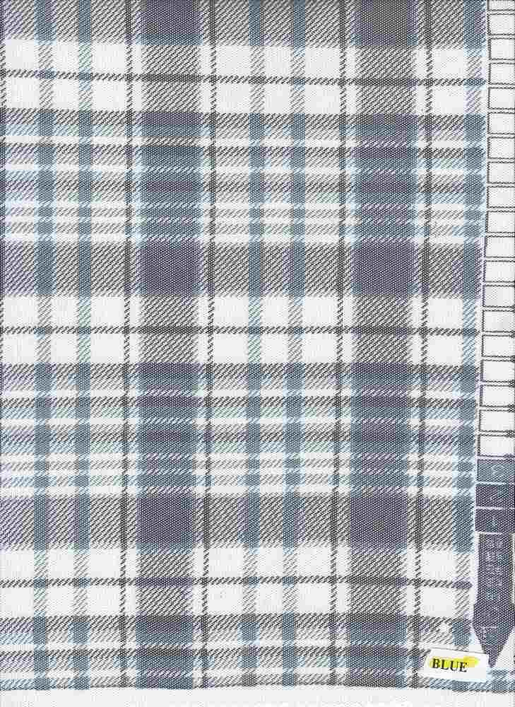 MESH-Q10131 / BLUE / 90%POLY 10%SPAN MESH PLAID PRINT