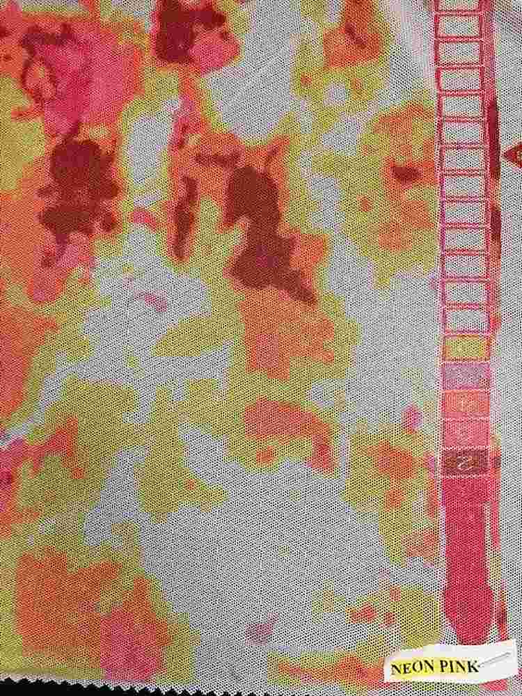 MESH-Q10205 / NEON PINK / 90% Poly 10% Spandex Mesh Abstract Print