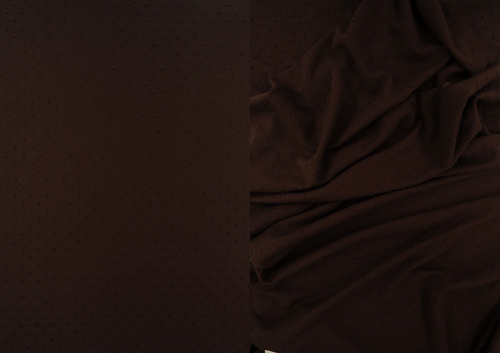 KNT4225 / BROWN COCO / 77%POLY 23%RAY KNIT JACQUARD SWISS DOT