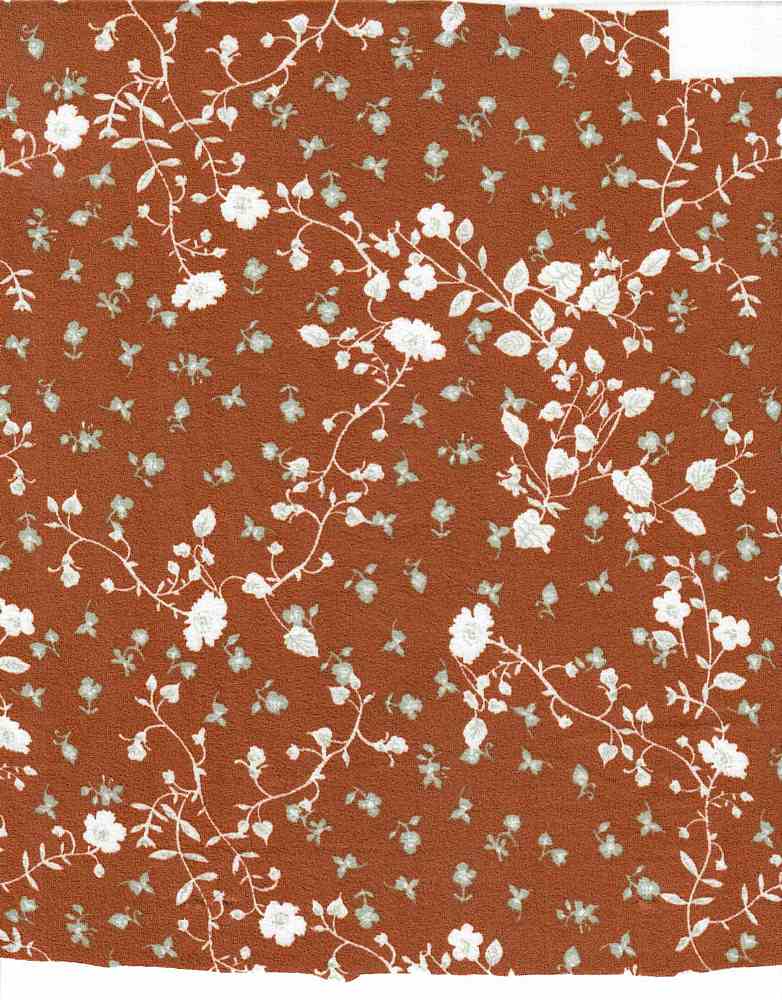 KNT2100-MS10121 / RUST / 95%POLY 5%SPAN DTY BRUSH DITSY-SMALL FLORAL-FLOWER