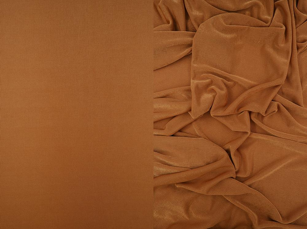 KNT3963 / CAMEL / 91%POLY 9%SPAN SLINKY RIB 1X1 SOLID