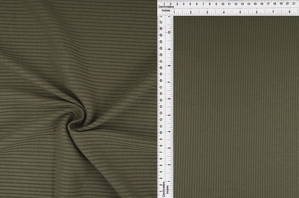KNT3422 / KHAKI GREEN / 89%POLY 9%RAYON 2%SPAN 4x2 RIB SOLID