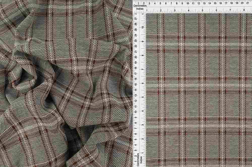 KNT4411 / BLACK / 96%POLY 4%SPAN KNIT JACQUARD PLAID