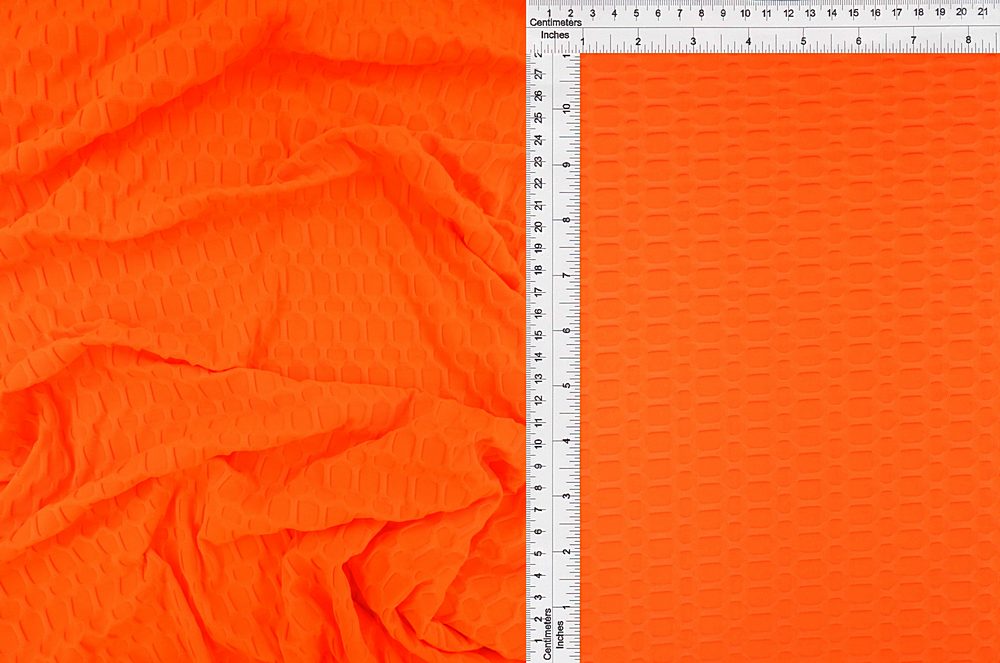 KNT4360 / N.ORANGE / 92%POLY 8%SPAN HONEYCOMB KNIT SOLID