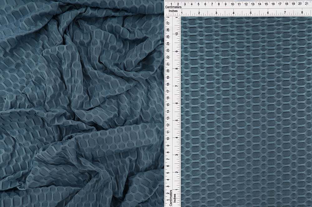 KNT4360 / DENIM / 92%POLY 8%SPAN HONEYCOMB KNIT SOLID