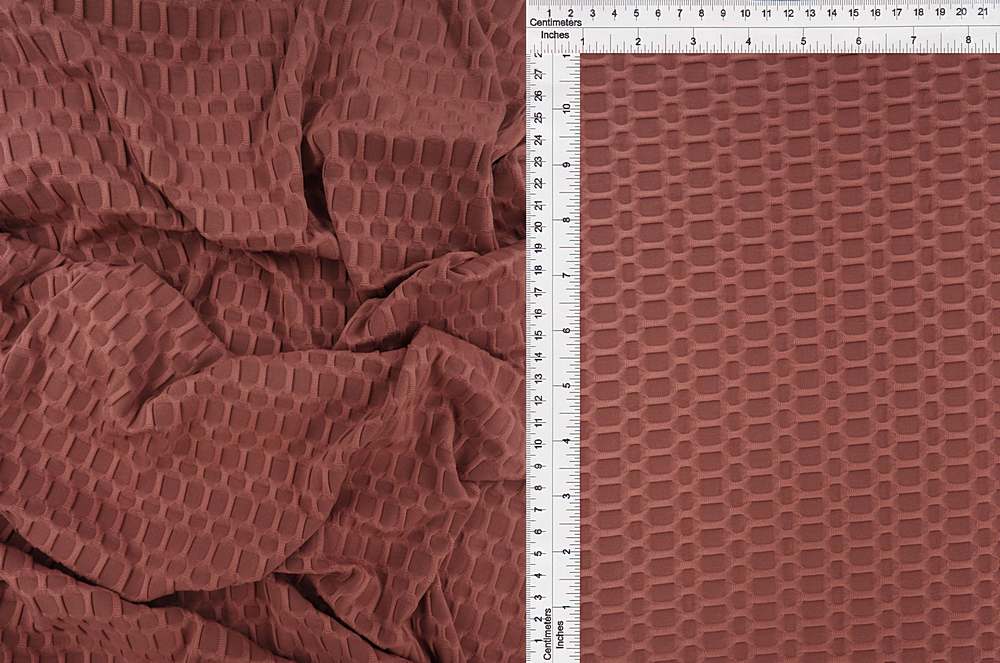 KNT4360 / MAUVE DK / 92%POLY 8%SPAN HONEYCOMB KNIT SOLID