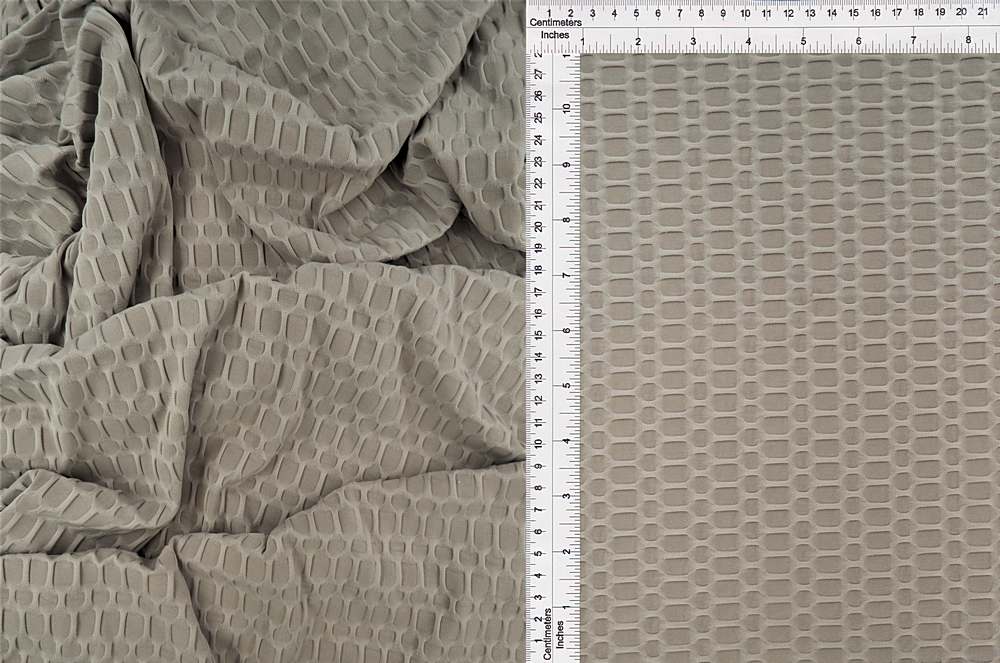 KNT4360 / SILVER / 92%POLY 8%SPAN HONEYCOMB KNIT SOLID