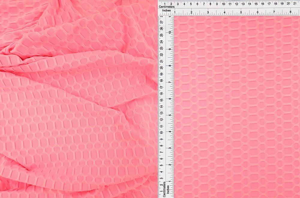 KNT4360 / BUBBLEGUM / 92%POLY 8%SPAN HONEYCOMB KNIT SOLID