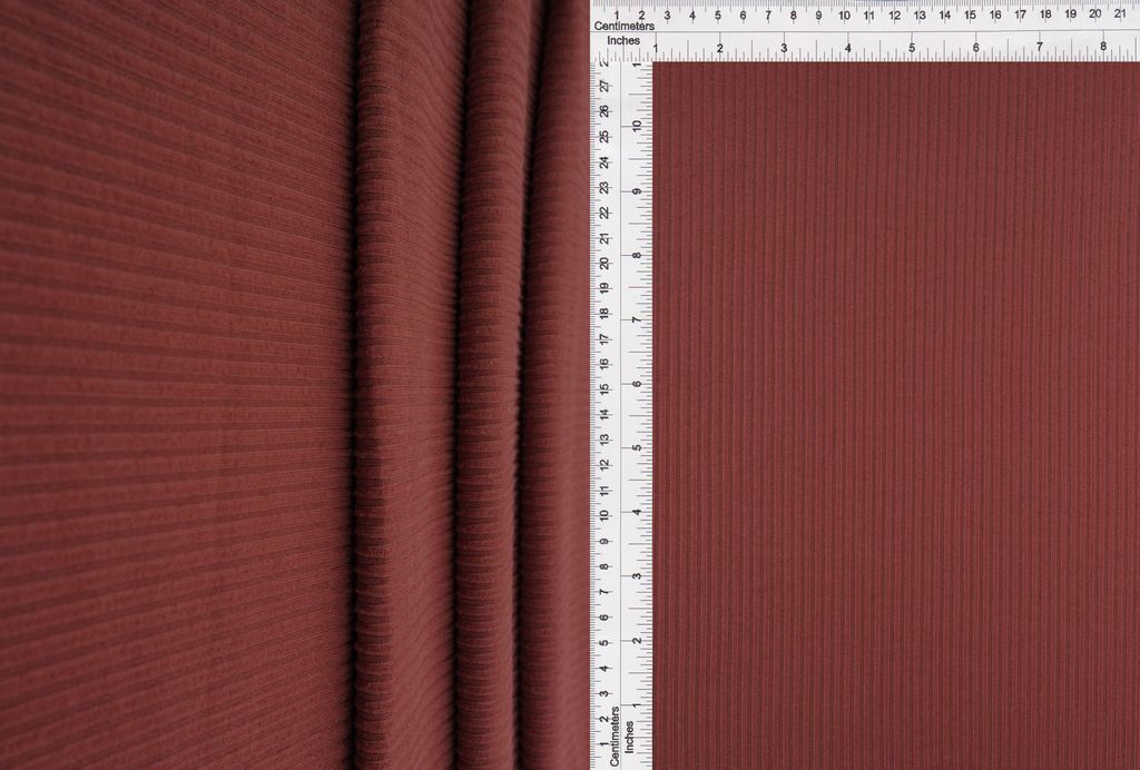 KNT4151 / HENNA / 87%POLY 13%SPAN 4X2 YUMMY RIB SOLID