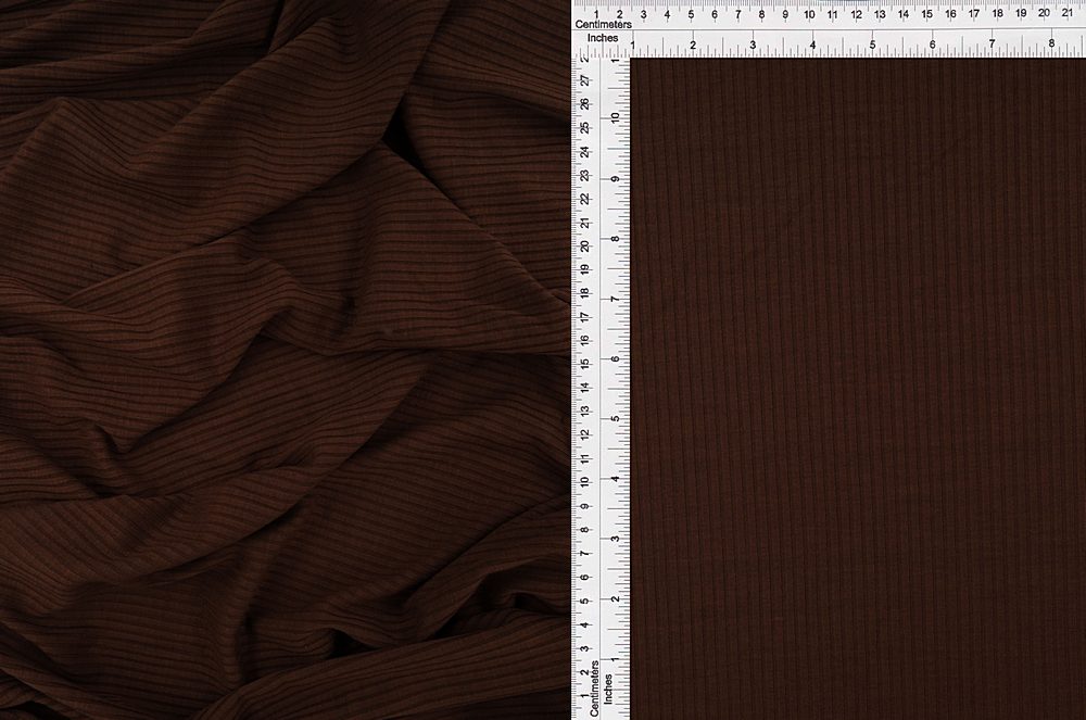 KNT4399 / BROWN / 72%POLY 25%RAYON 3%SPAN 4X2 RIB SOLID
