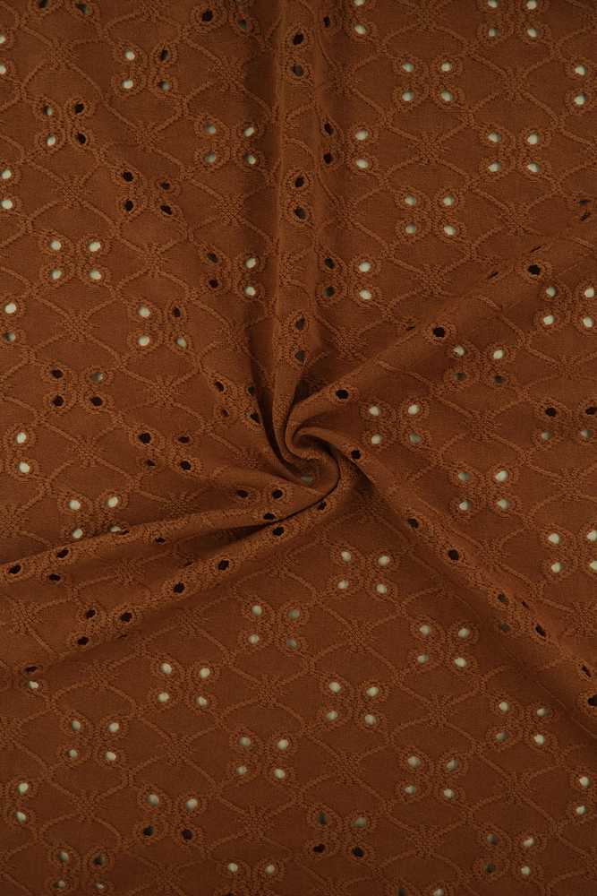 KNT4187 / CARAMEL / 97%POLY 3%SPAN DTY KNIT JACQUARD EYELET