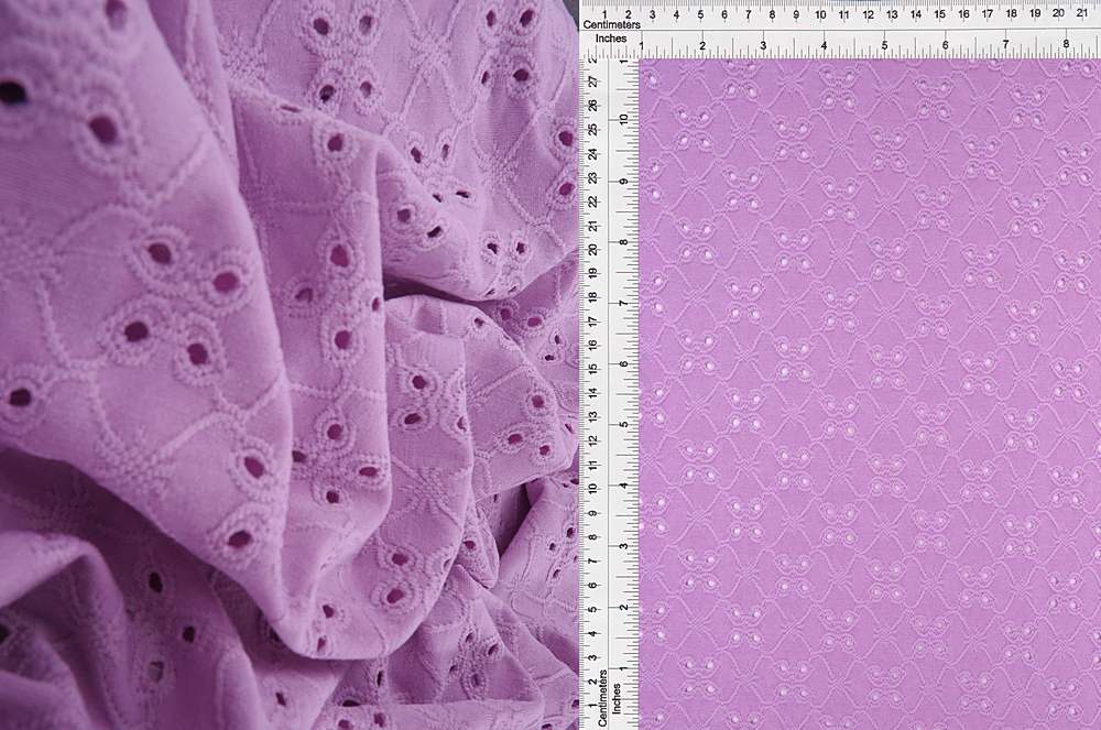 KNT4187 / LAVENDER / 97%POLY 3%SPAN DTY KNIT JACQUARD EYELET