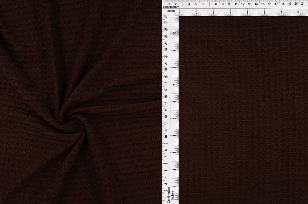 KNT3634 / BROWN / 89%POLY 9%RAYON 2%SPAN WAFFLE SOLID