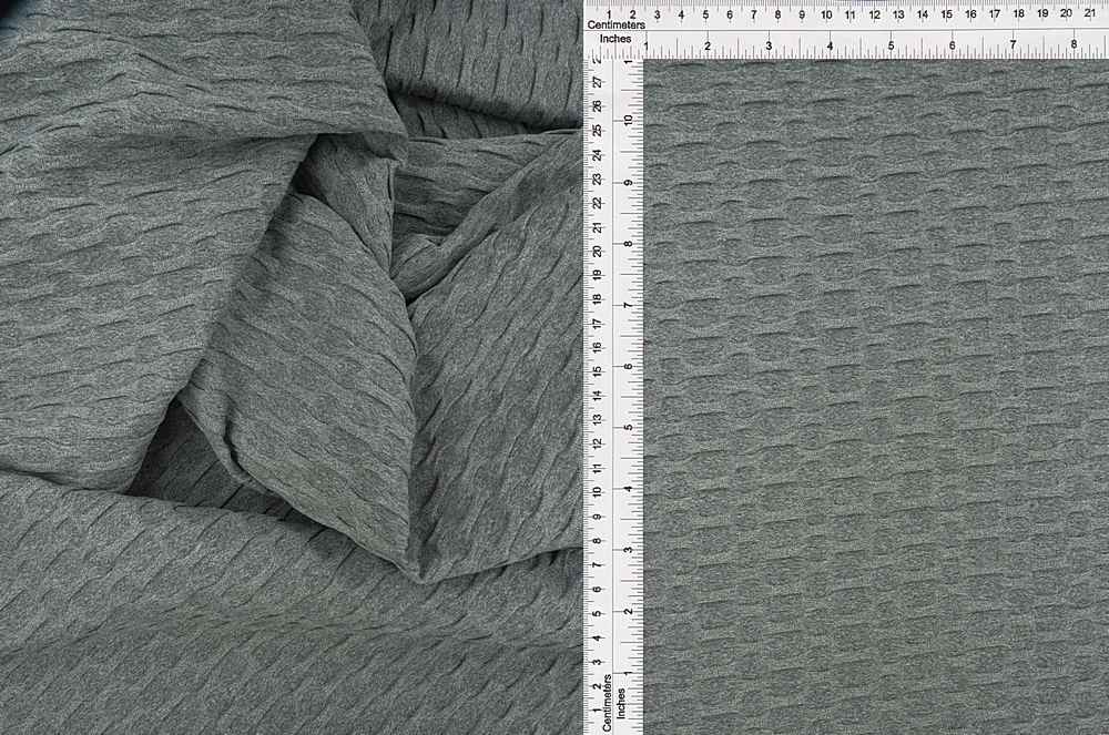 KNT4360 / H.GREY / 92%POLY 8%SPAN HONEYCOMB KNIT SOLID