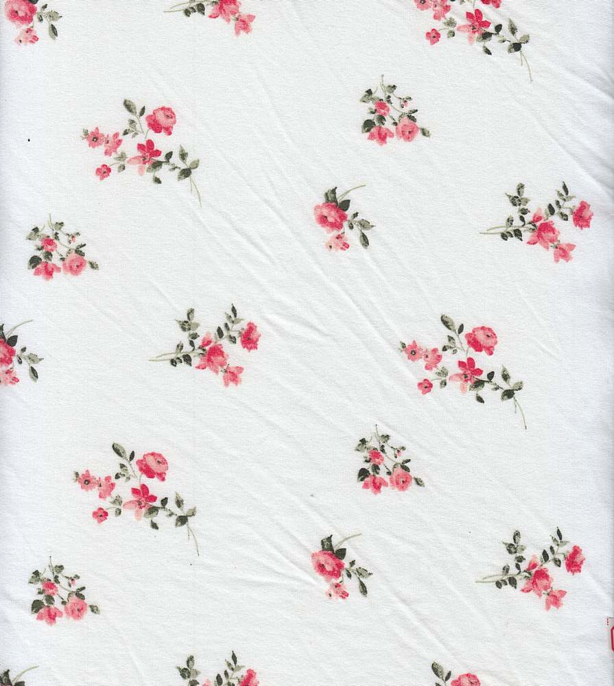 KNT2100-Q10221 / IVORY / 96%POLY 4%SPAN DTY BRUSHED DITSY PRINT