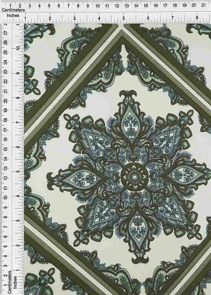 KNT2100-S205108 / OLIVE/SAGE / 96%POLY 4%SPAN DTY BRUSHED BOHO PRINT
