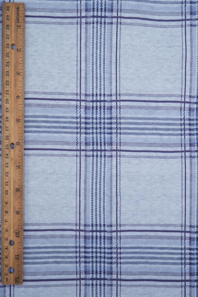 KNT4416 / NAVY / 84%POLY 13%RAY 3%SPAN DOUBLE KNIT JACQUARD PLAID
