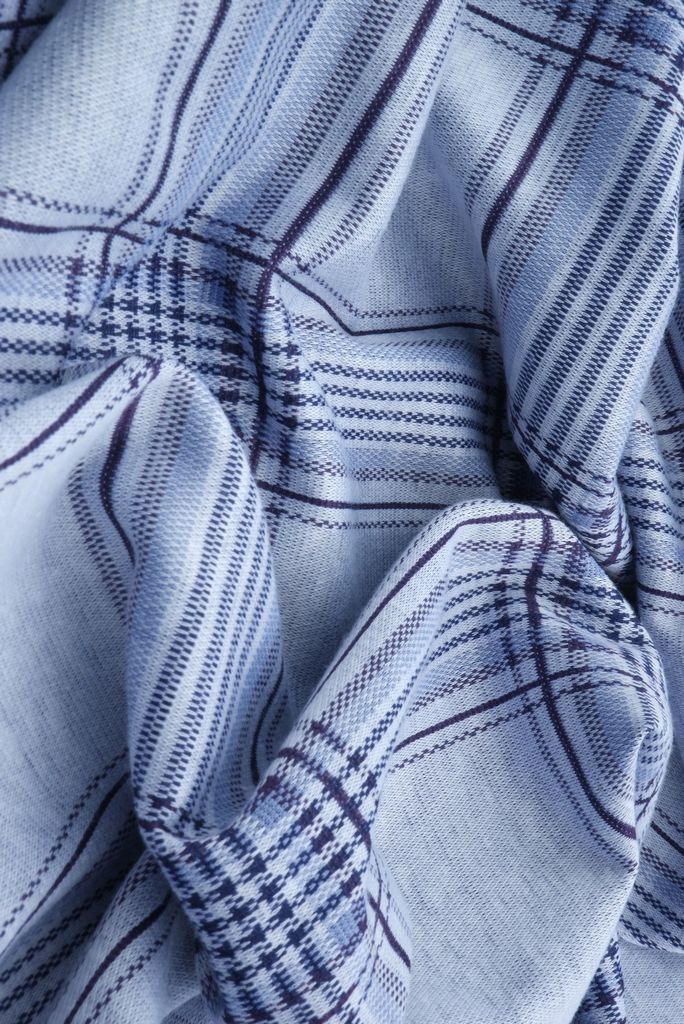 KNT4416 / NAVY / 84%POLY 13%RAY 3%SPAN DOUBLE KNIT JACQUARD PLAID