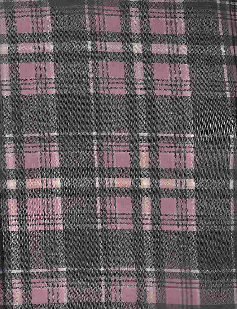 MESH-DU1110 / MAUVE / 90%POLY 10%SPAN MESH PLAID PRINT