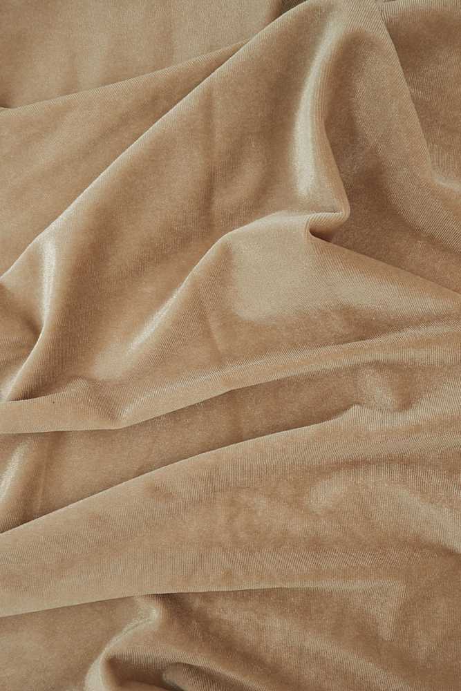 KNT3850 / MUSHROOM / 92%POLY 8%SPANDEX VELVET SOLID
