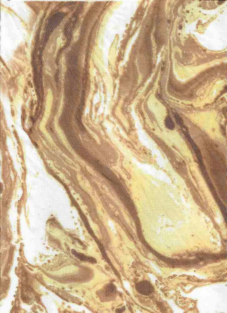 MESH-MS10401 / BROWN/BUTTER / 90%POLY 10%SPAN MESH MARBLE PRINT
