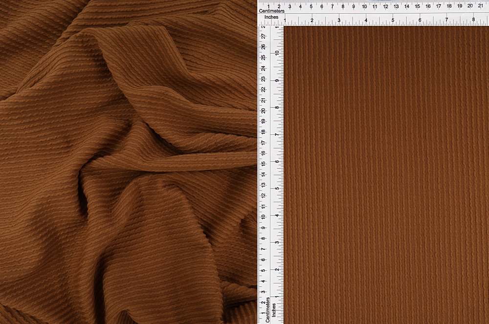 KNT4204 / CARAMEL / 77%POLY 18%RAY 5%SPAN DOUBLE KNIT COZY