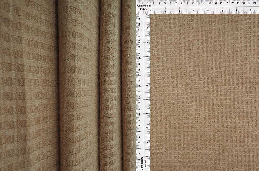 KNT4341 / CAMEL / 49%RAY 26%POLY 22%NYLON 3%SPAN MELANGE WAFFLE