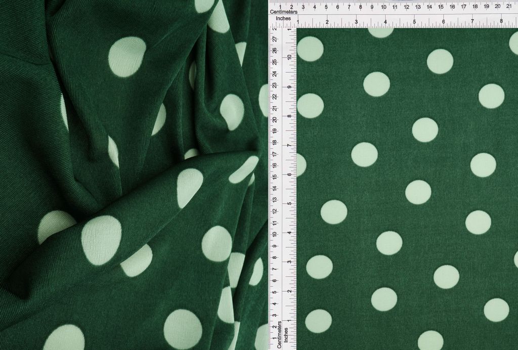 KNT3963-DU1960 / HUNTER / 91%POLY 9%SPAN SLINKY RIB 1X1 POLKA DOTS