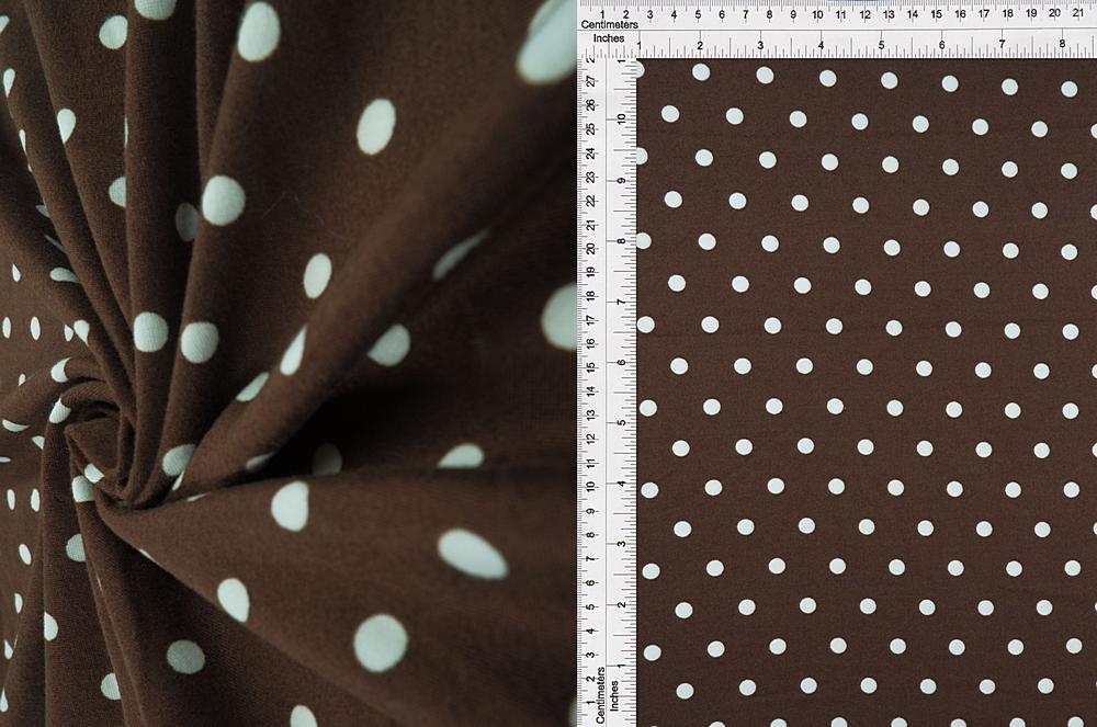 KNT2100-DU298 / BROWN / 96%POLY 4%SPAN DTY BRUSHED POLKA DOTS PRINT