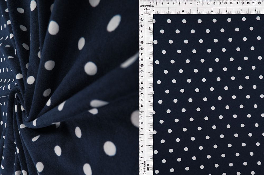 KNT2100-DU298 / NAVY / 96%POLY 4%SPAN DTY BRUSHED POLKA DOTS PRINT