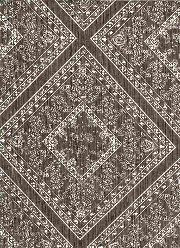KNT4135-MS01218 / COCO / 87%POLY 13%SPAN 8X3 YUMMY RIB BANDANA PAISLEY PRINT