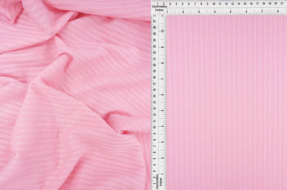 KNT4207 / PINK / 82%POLY 14%RAY 4%SPAN DOUBLE KNIT JACQ W/SLUB