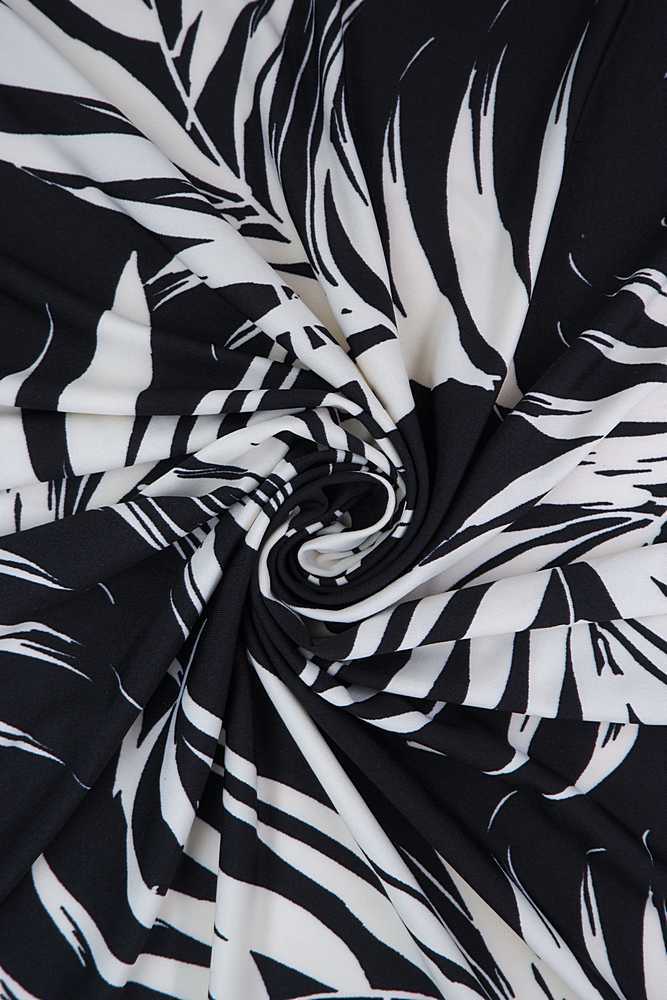 KNT1389-Q10715 / BLACK / 96%POLY 4%SPAN DTY TROPICAL PRINT