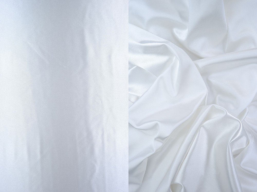 KNT4200 / WHITE / 88%POLY 12%SPAN BRIDAL SATIN STRETCH FABRIC.