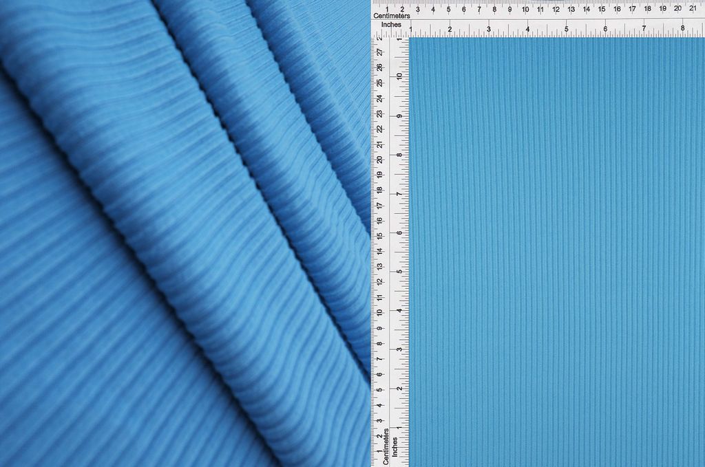 KNT4151 / BLUE BRIGHT / 87%POLY 13%SPAN 4X2 YUMMY RIB SOLID