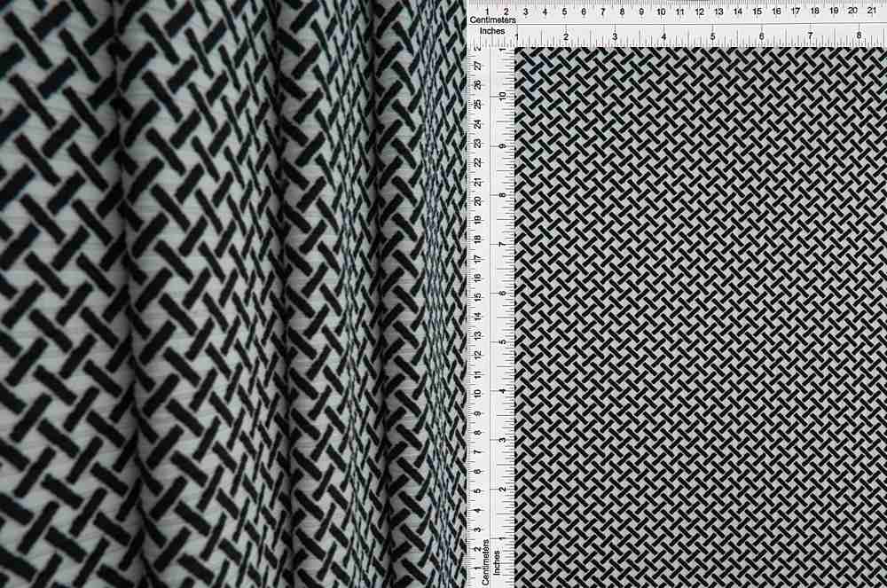 KNT3422-Q10819 / WHITE/BLACK / 97%POLY 3%SPAN 4X2 YUMMY RIB GEO/RETRO/WINDOW PANE
