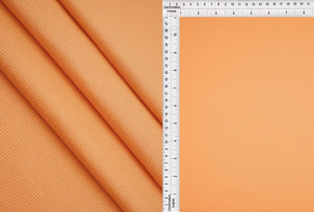 KNT3895 / ORANGE LT. / 96%POLY 4%SPAN RIB 2X1 SOLID