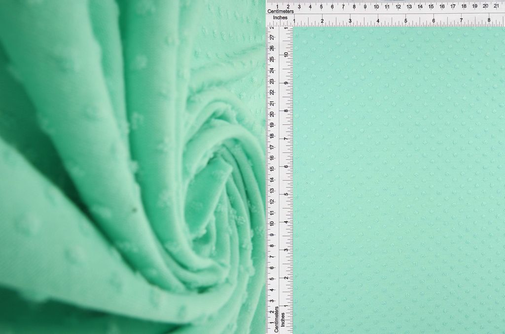 KNT4225 / MINT / 77%POLY 23%RAY KNIT JACQUARD SWISS DOT