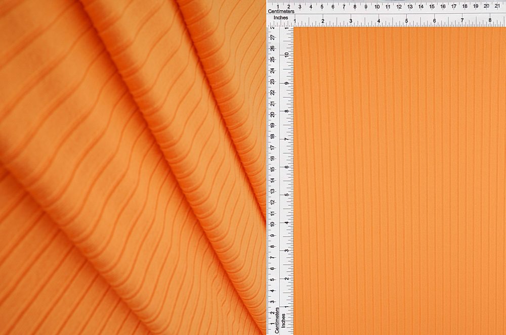 KNT4135 / ORANGE LT / 87%POLY 13%SPAN 8X3 YUMMY RIB SOLID