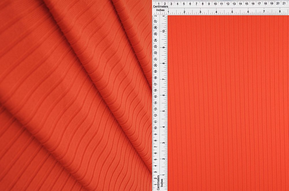 KNT4135 / TANGERINE / 87%POLY 13%SPAN 8X3 YUMMY RIB SOLID