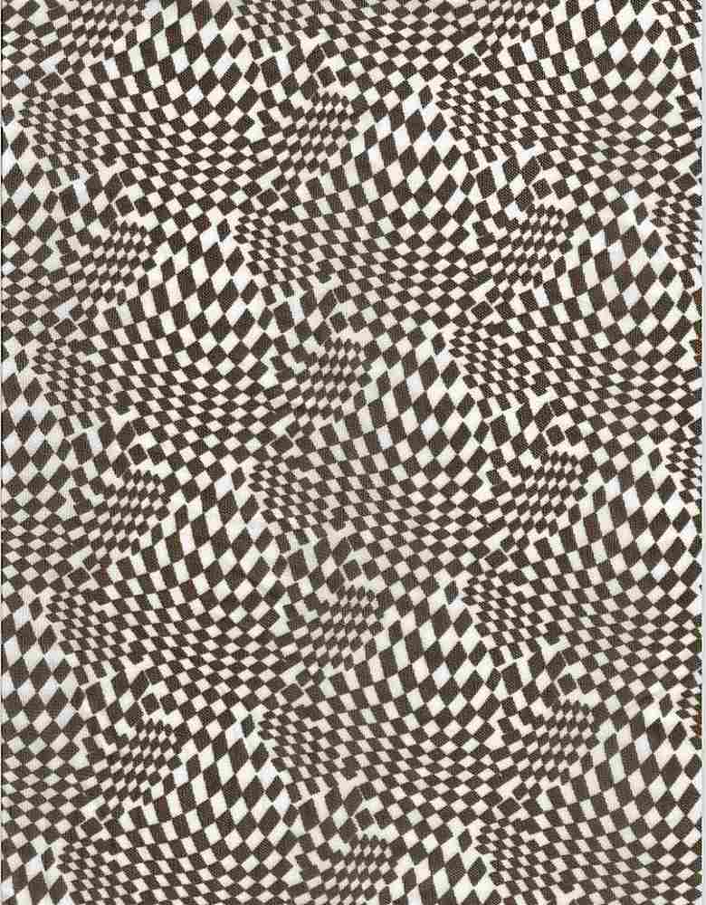 MESH-MS10065 / BROWN / 90%POLY 10%SPAN MESH CHECKERED PRINT