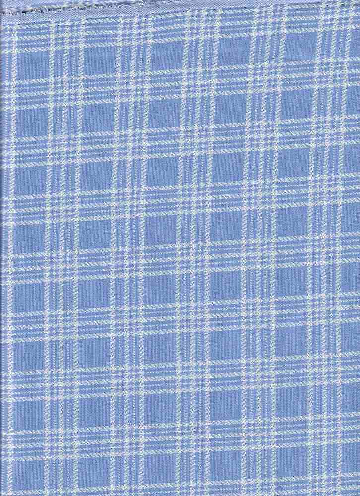 KNT3911 / BLUE / 81%POLY 16%RAY 3%SPAN DOUBLE KNIT JACQUARD PLAID