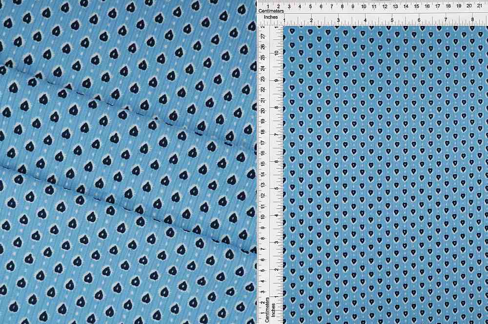 KNT3422-S801176 / BLUE/NAVY / 87/13 POLY SPAN 4X2 YUMMY RIB HART/GEO PRINT