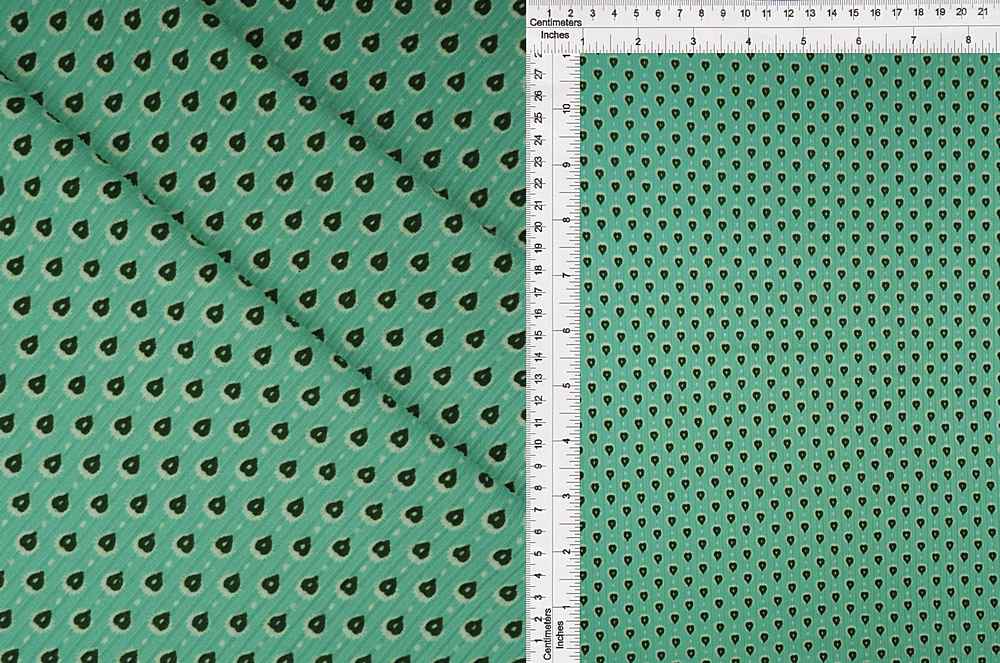 KNT3422-S801176 / MINT/HUNTER / 87/13 POLY SPAN 4X2 YUMMY RIB HART/GEO PRINT