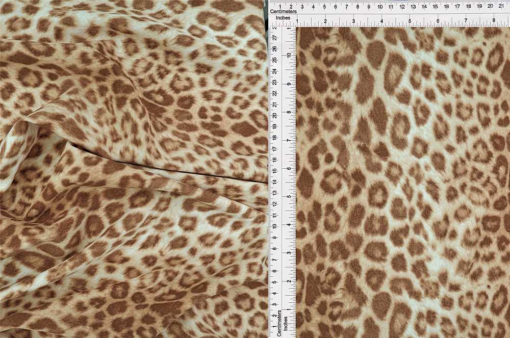 KNT3971-SE41227 / TAUPE/KHAKI / 95%POLY 5%SPAN TECHNO CREPE ANIMAL/LEOPARD PRINT