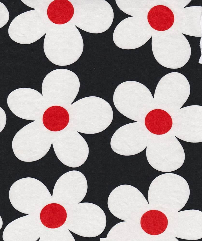 KNT2100-DU711 / BLACK/SPICE / 95%P 5%SP DTY BRUSHED FLORAL PRINT
