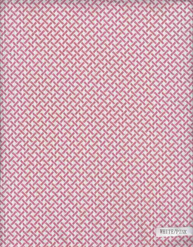 KNT3422-Q10819 / WHITE/PINK / 87%POLY 13%SP 4X2 YUMMY RIB GEO RETRO WINDOW PANE