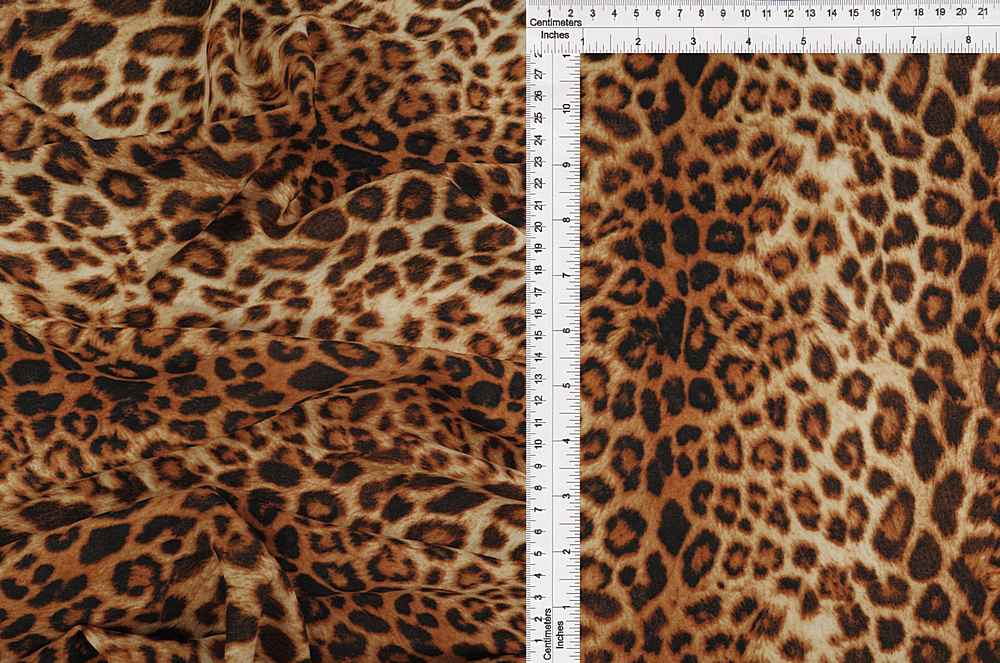 KNT3971-SE41227 / BEIGE/AMBER / 95%POLY 5%SPAN TECHNO CREPE ANIMAL PRINT