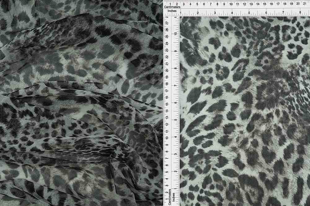 MESH-DU536 / SILVER/GREY / 97%POLY 3%SPAN MESH ANIMAL PRINT