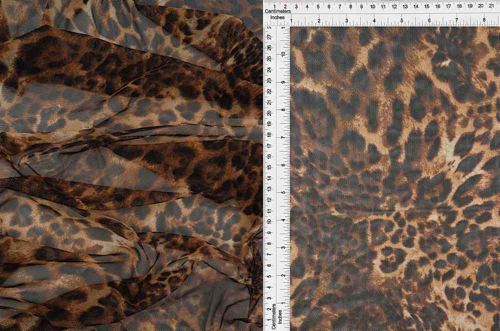 MESH-DU536 / MOCHA/BROWN / 97%POLY 3%SPAN MESH ANIMAL PRINT